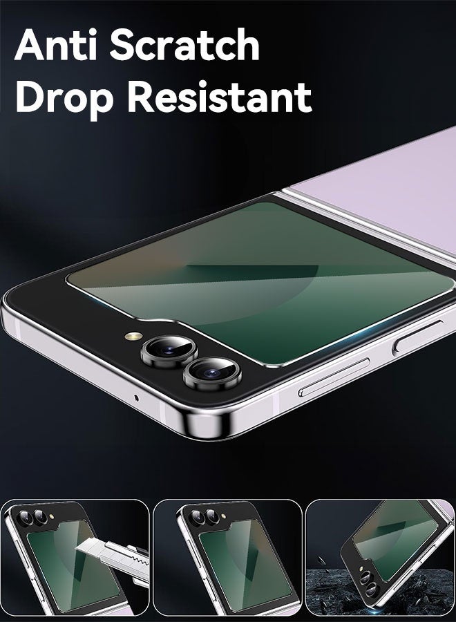 Tersely [3 Pack] 9H Tempered Glass Privacy Front Screen Protector for Samsung Galaxy Z Flip 6 5G (2024), Anti Scratch, Full Cover, Easy Install - Image 5